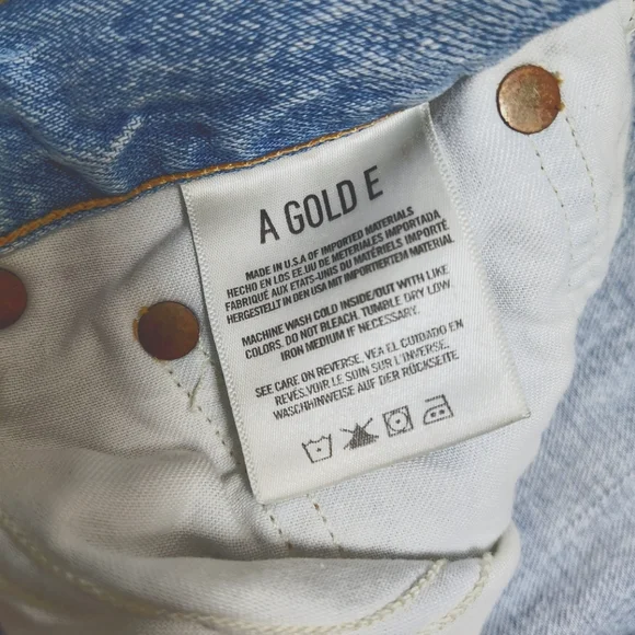 AGOLDE Jamie High Rise Classic "Shakedown" Light Wash Jeans Women 28 Distressed - Picture 8 of 9